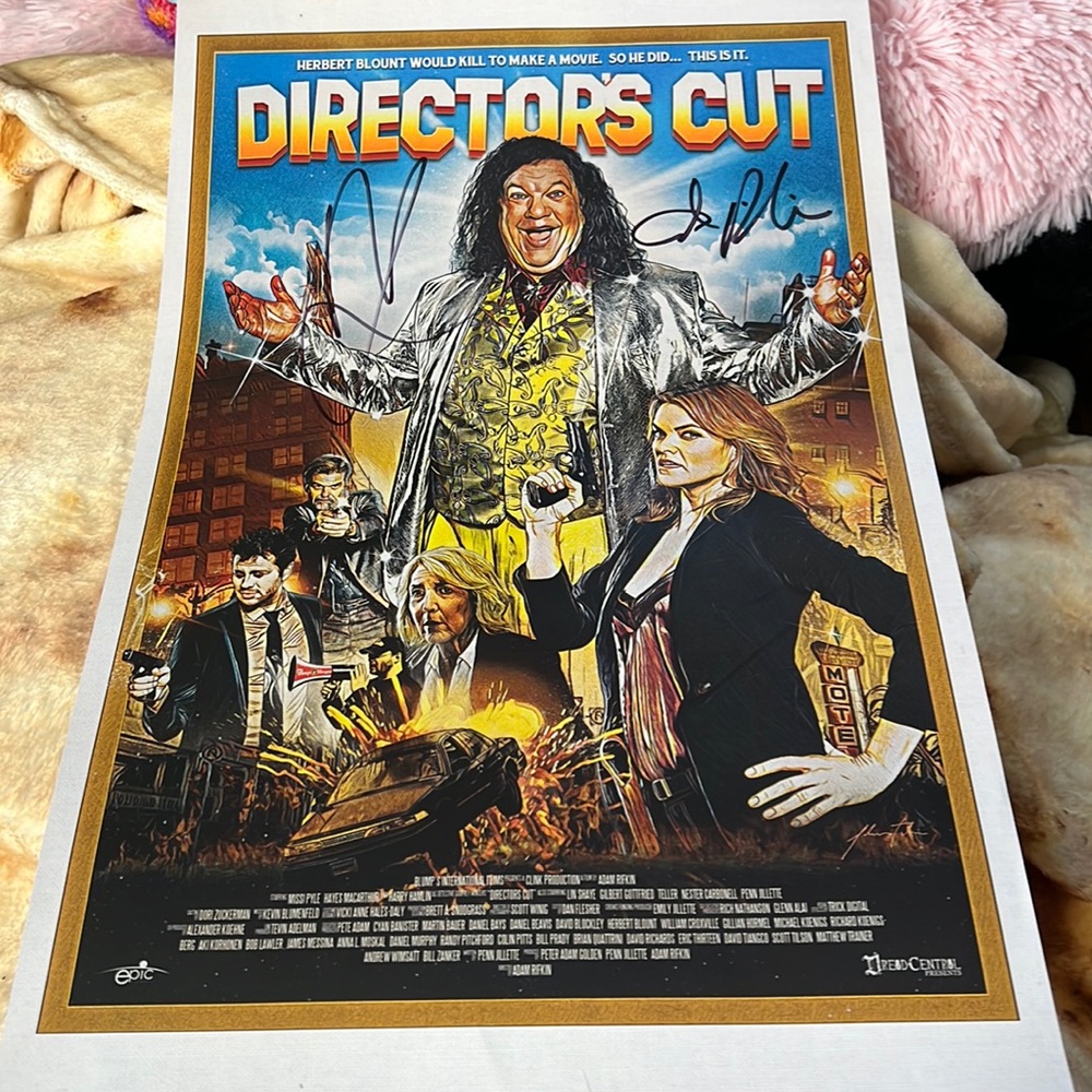 director cut movie poster Penn Jillette signature